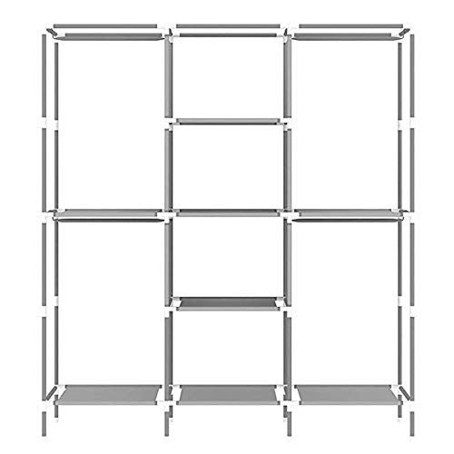 Shopper52 Fancy Portable Fabric Collapsible Foldable Clothes Closet Wardrobe Storage Rack Organizer Cabinet Cupboard Almirah 3 Door Wardrobe Purple 88130A - Image 3