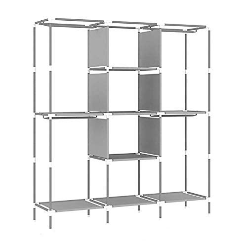 Shopper52 Fancy Portable Fabric Collapsible Foldable Clothes Closet Wardrobe Storage Rack Organizer Cabinet Cupboard Almirah 3 Door Wardrobe Purple 88130A - Image 4