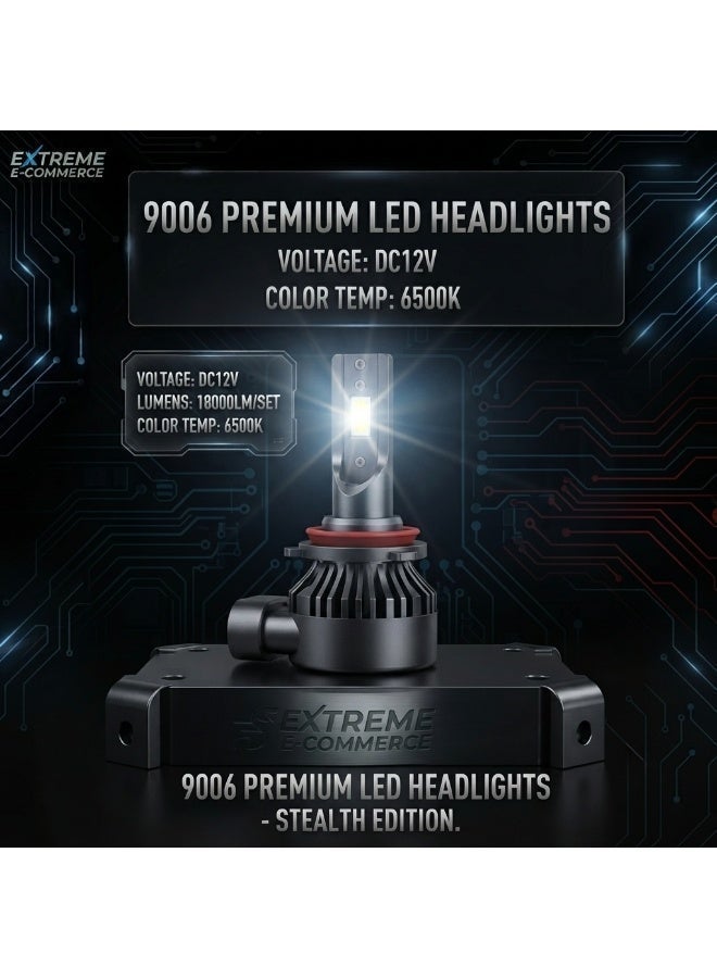 Extreme E Commerce 9006 LED Headlight Bulbs, 18000LM, 6500K Cool White, 120W High Power, Fan-Cooled Conversion Kit (9006) - Image 4