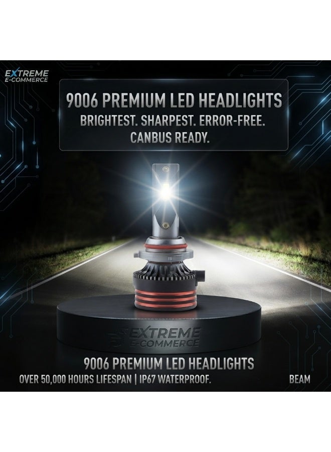 Extreme E Commerce 9006 LED Headlight Bulbs, 18000LM, 6500K Cool White, 120W High Power, Fan-Cooled Conversion Kit (9006) - Image 3