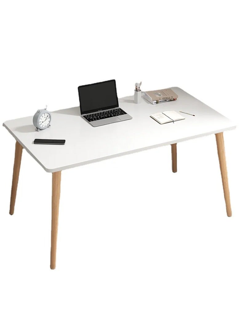 Generic Modern design table for office, home, computer and dining with beech wood legs and white top, easy to assemble  - Image 1
