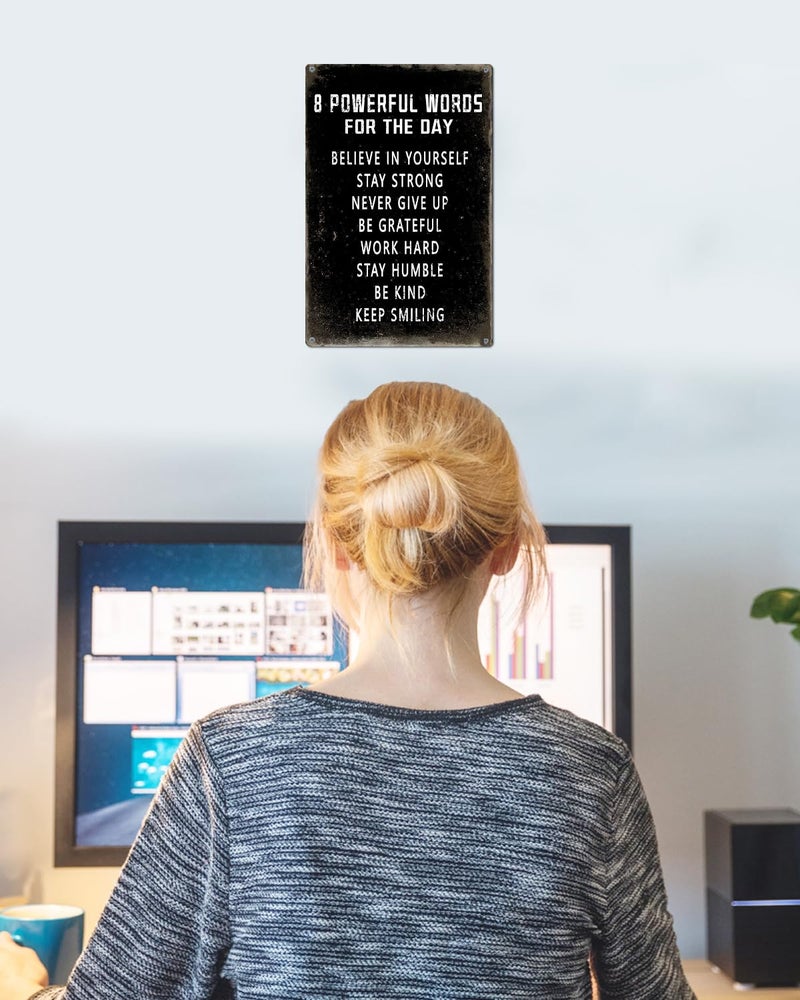 ALKB Inspirational Wall Art Metal Sign 8 x 12 Inch, Inspiring Positive Quotes Room Decor for Living Room Bedroom Classroom Gym, Motivational Wall Decor for Teen - Image 2