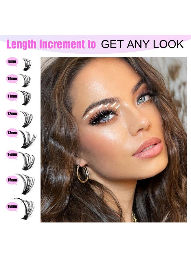 Pawotence Lash Clusters 280pcs Individual Lashes Cluster Eyelash Extensions 50D 9-16mm Mix Eyelash Clusters Lash Extension for Self Application at Home (50D, 0.07D, 9-16mm) - Image 4