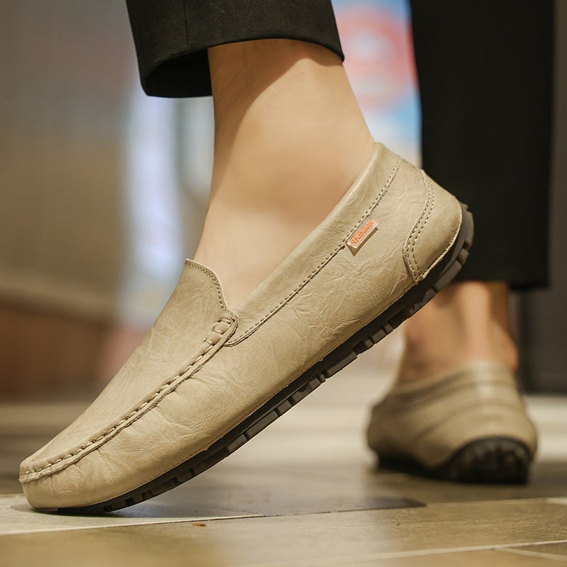 Doudou Shoes Men'S Shoes Genuine Leather New Four-Season Driving Casual Leather Shoes Cowhide Soft Sole Slip-On Lazy Driving Shoes - Image 4