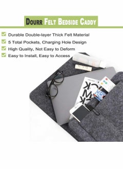 Excefore Bedside Storage Pocket, 2 Pcs Felt Bedside Storage Hanging, Space Saving, 5 Pockets Holds  - Image 4