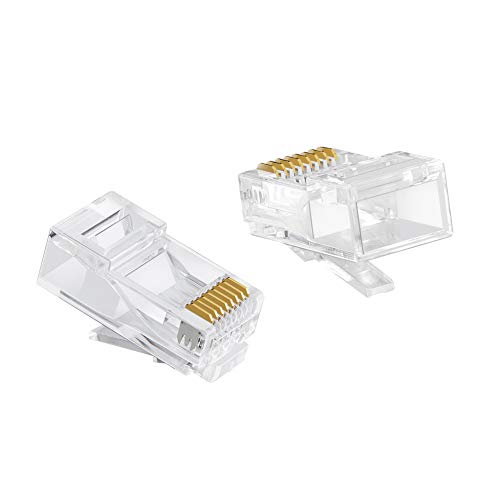 CableCreation Cat6 RJ45 Connectors, 50-Pack Cat6 RJ45 Ends, Ethernet Cable Crimp Connectors UTP Network Plug for Solid Wire and Standard Cable, Transparent - Image 3
