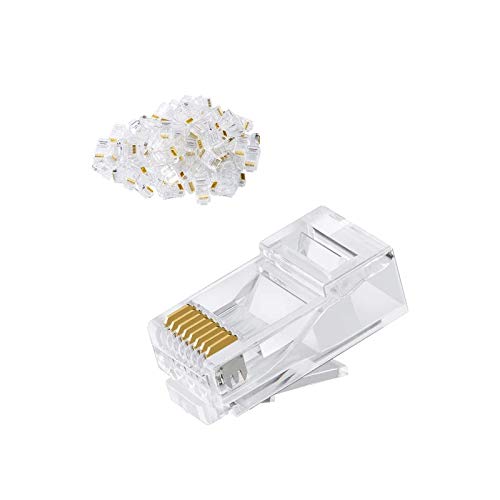 CableCreation Cat6 RJ45 Connectors, 50-Pack Cat6 RJ45 Ends, Ethernet Cable Crimp Connectors UTP Network Plug for Solid Wire and Standard Cable, Transparent - Image 2