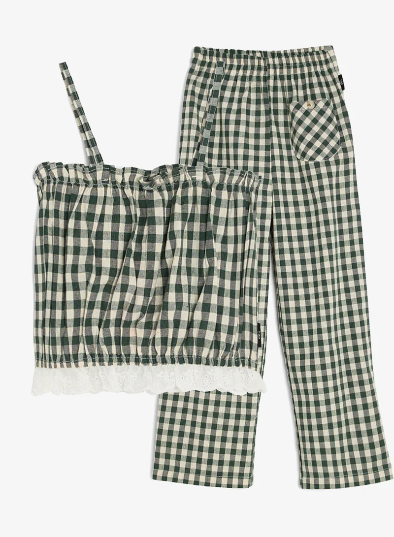 Pinata Strappy Gingham Top and Pants Set
