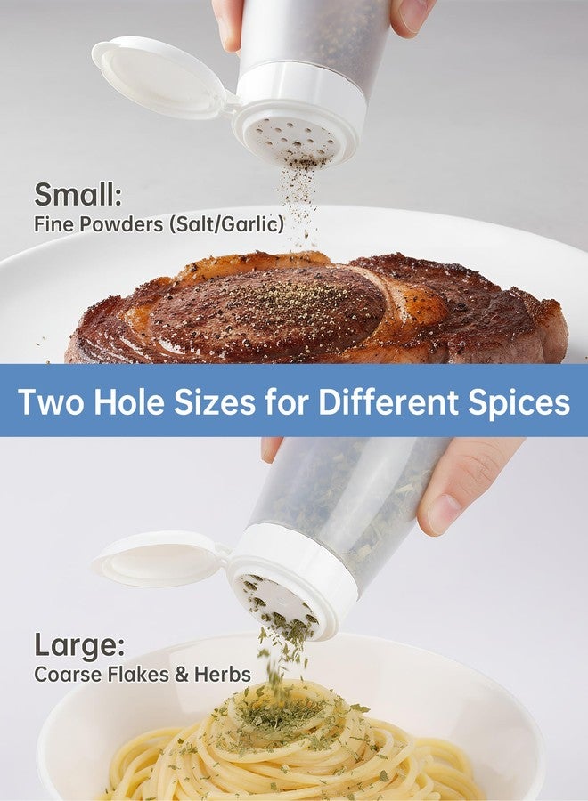 NiHome Dual-Hole Spice Bottles Set - Small & Large Hole Shakers for Powder and Granular Seasonings, BPA-Free Food-Grade Plastic, Transparent Sealed Jars for Camping, Picnic, BBQ (4PCS) - Image 2