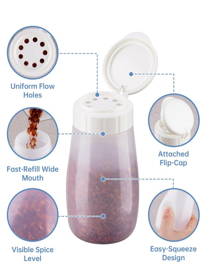 NiHome Dual-Hole Spice Bottles Set - Small & Large Hole Shakers for Powder and Granular Seasonings, BPA-Free Food-Grade Plastic, Transparent Sealed Jars for Camping, Picnic, BBQ (4PCS) - Image 4