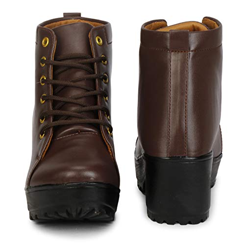 KRAFTER Women's & Girl's Classic Winter Boot-HP-1599-Brown-38 - Image 5
