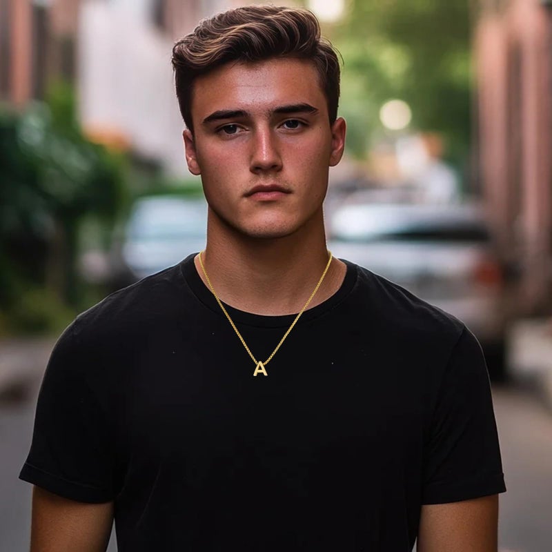 VULETO Initial J Necklace for Boys Men, Stainless Steel Letter Pendant Box link Chain Letter Necklaces Personalized Christmas Birthday Stocking Stuffers Jewelry Gifts for Him Teen Teenage Kids Son Age 8-12 Gold - Image 5