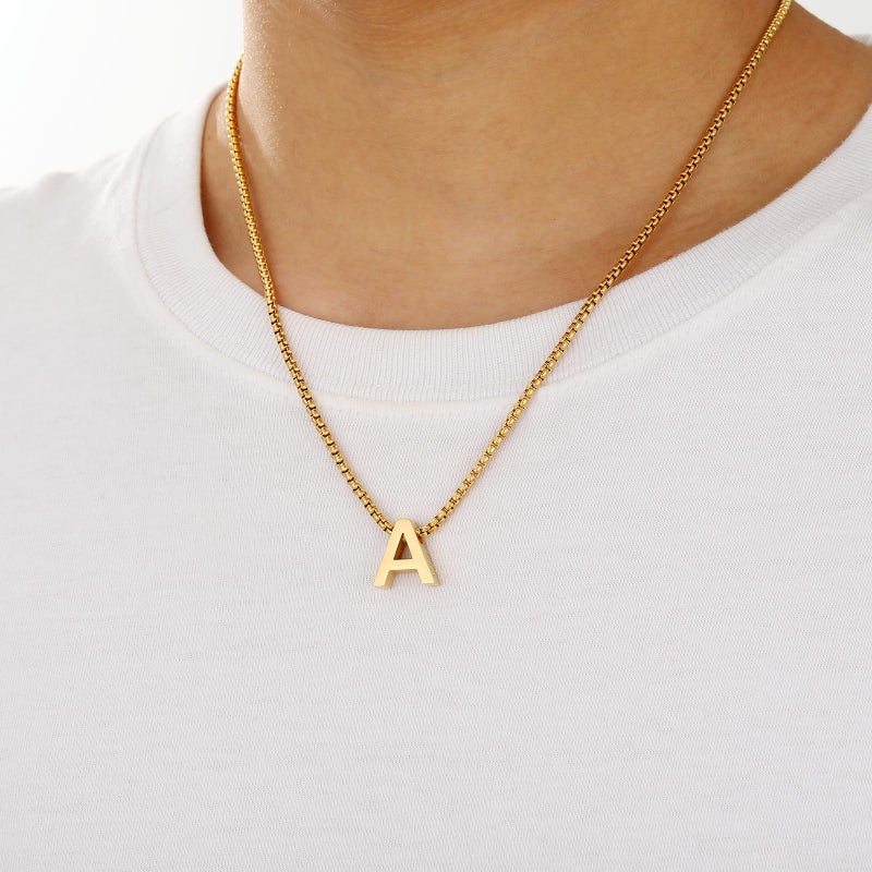 VULETO Initial J Necklace for Boys Men, Stainless Steel Letter Pendant Box link Chain Letter Necklaces Personalized Christmas Birthday Stocking Stuffers Jewelry Gifts for Him Teen Teenage Kids Son Age 8-12 Gold - Image 2
