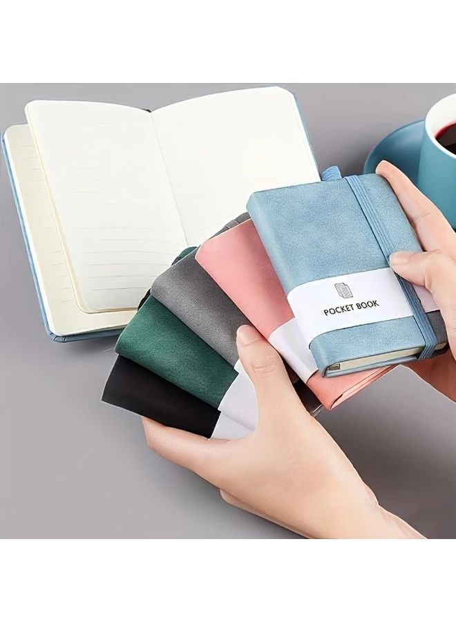 Black Portable A7 Pocket Notebook With Pen Holder Uncoated College Ruled Mini Diary For Notes - Image 3