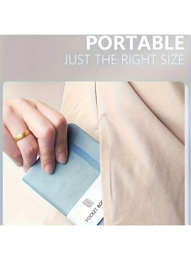 Black Portable A7 Pocket Notebook With Pen Holder Uncoated College Ruled Mini Diary For Notes - Image 4