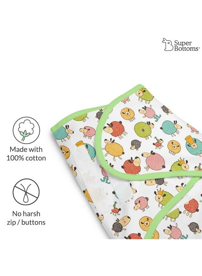 Superbottoms Dry Feel Swaddle Wrap For Newborn ; Superdryfeel Layer To Keep Baby Dry ; Extra Soft ; 100% Cotton ; Easy To Wear Travelfriendly Wrapper ; 03 Months Baby Wrappers ; Ba Ba Sheep - Image 5