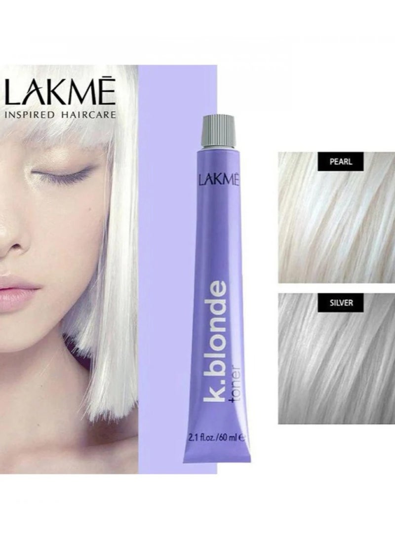 K-Blonde Silver Hair Dye - 60 ml and Oxidant Cream Color Developer 28 Vol 8.4% - 120 ml