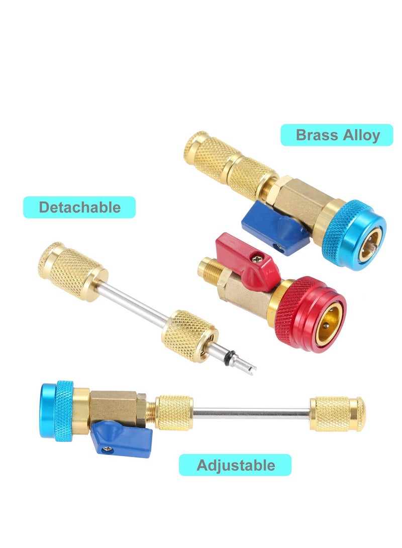 SYOSI R134A Valve Core Quick Remover Installer, High Low Pressure Valve Core Remover Tools Kit for R13A Refrigerant Air Conditioner System  - Image 3