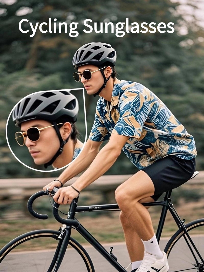 Police RB Men's Cycling Glasses Classic Pliot Sunglasses Metal High-end Sunglasses Gold Frame with Black Lenses UV Lenses - Image 2