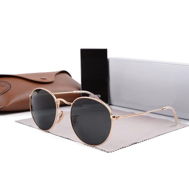 Police RB Men's Cycling Glasses Classic Pliot Sunglasses Metal High-end Sunglasses Gold Frame with Black Lenses UV Lenses - Image 1