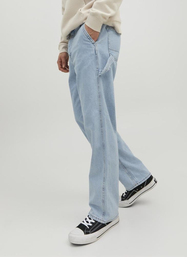JACK & JONES Jjieddie Jjcarpenter Sbd 491 Light Wash Stright Fit Jeans  - Image 3