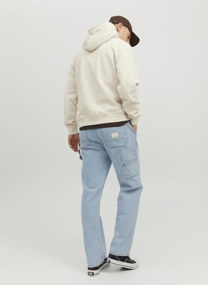 JACK & JONES Jjieddie Jjcarpenter Sbd 491 Light Wash Stright Fit Jeans  - Image 2