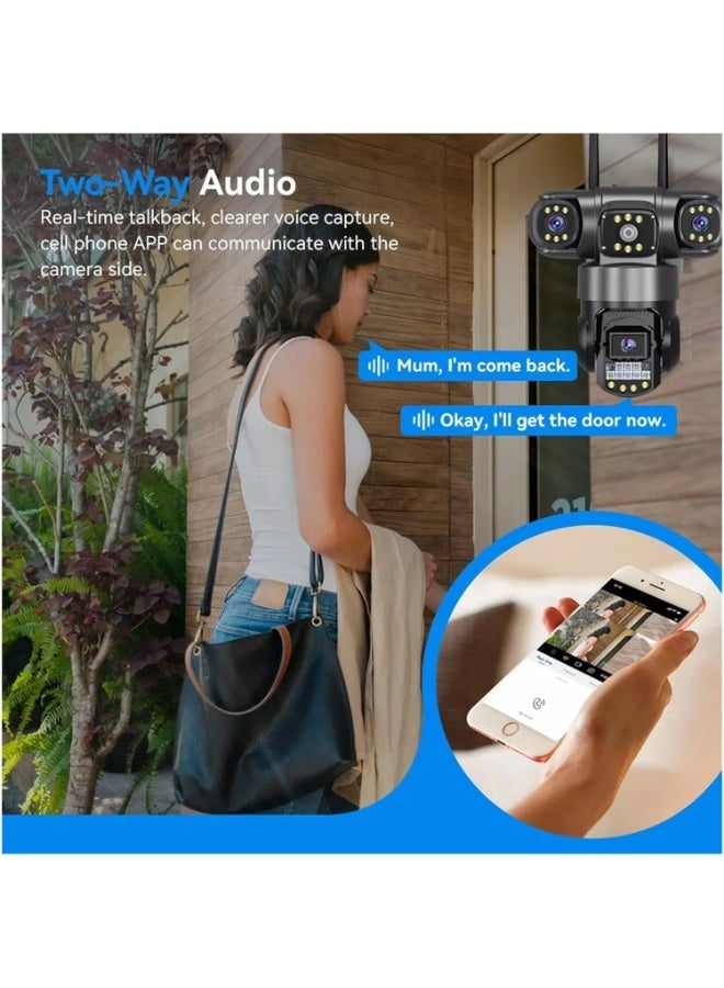 V380 Pro 4K Dual Lens WiFi PTZ Outdoor Security Camera – Waterproof IP Camera, Full Color Night Vision, AI Motion Detection, Two-Way Audio Wireless Surveillance Camera - Image 4