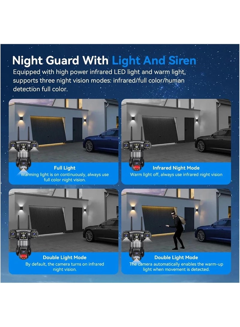 V380 Pro 4K Dual Lens WiFi PTZ Outdoor Security Camera – Waterproof IP Camera, Full Color Night Vision, AI Motion Detection, Two-Way Audio Wireless Surveillance Camera - Image 5