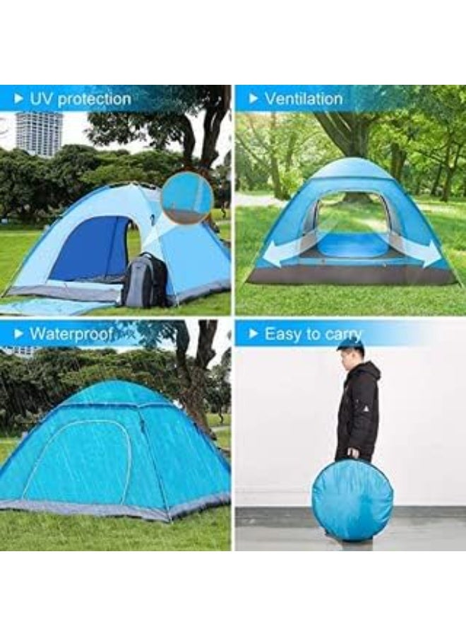 بلومنغ تايم خيمة قابلة للطي تلقائيًا لشخصين - خيمة تخييم سريعة الإعداد مع مظلة باللمس الواحد، مقاومة للرياح والمطر، خفيفة الوزن ومحمولة، مناسبة لجميع الفصول، الشاطئ، التخييم - سهلة الإعداد للمبتدئين والخبراء - Image 2