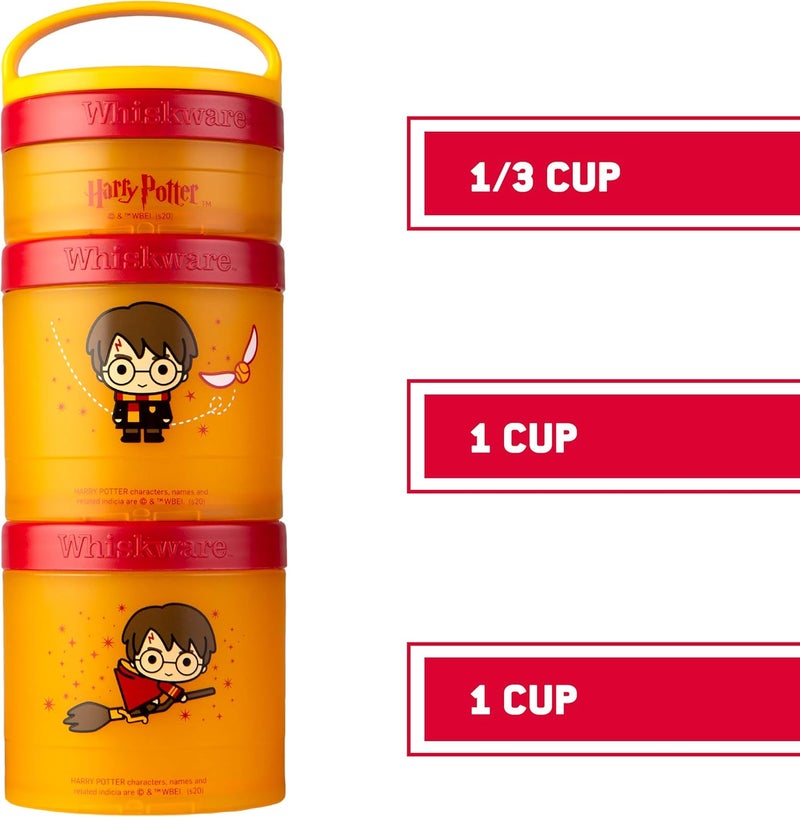 Whiskware Harry Potter Stackable Snack Containers for Babies, Kids, and Toddlers, 3 Stackable Snack Cups for School or Travel, Dobby, Elf, Formula and Cupholder Friendly, Dobby The Elf - Image 1