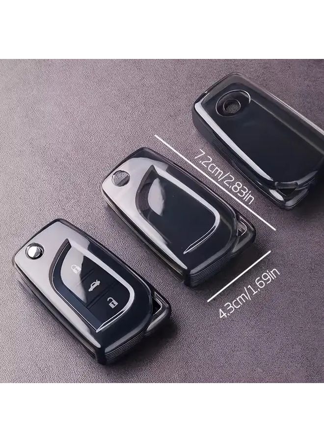 Transparent Black TPU Key Fob Cover Stylish Durable Protection - Image 2