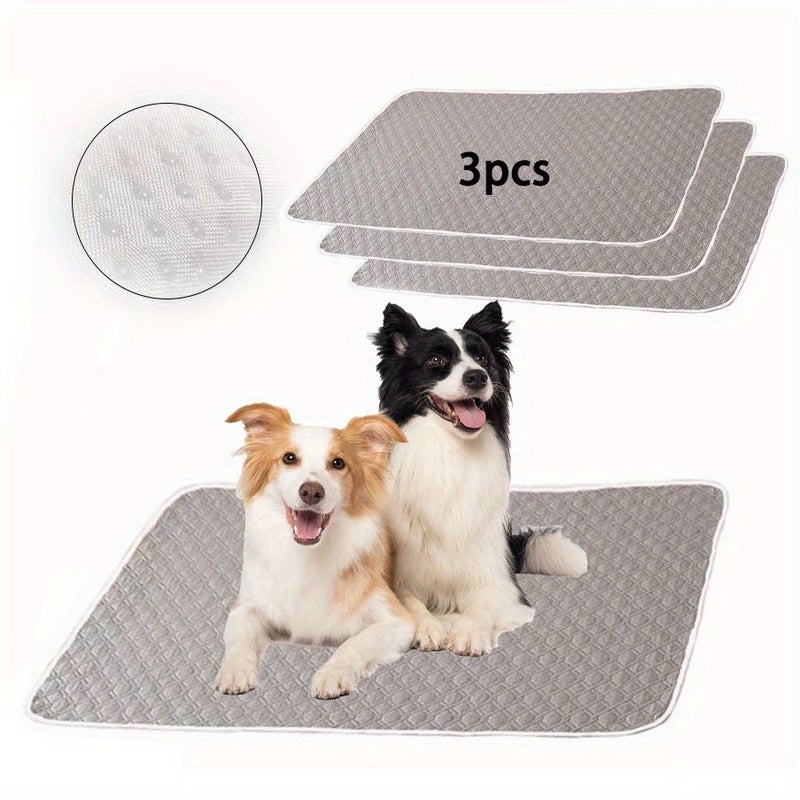 3 Pcs Reusable Washable Large Dog Pee Pads Gray 50cm X 70cm Non Slip Puppy Training Pads With Odor Control Leakproof Indoor Outdoor Pet Potty For Housebreaking Crate Liner Potty Training Aid Easy Clean - Image 3