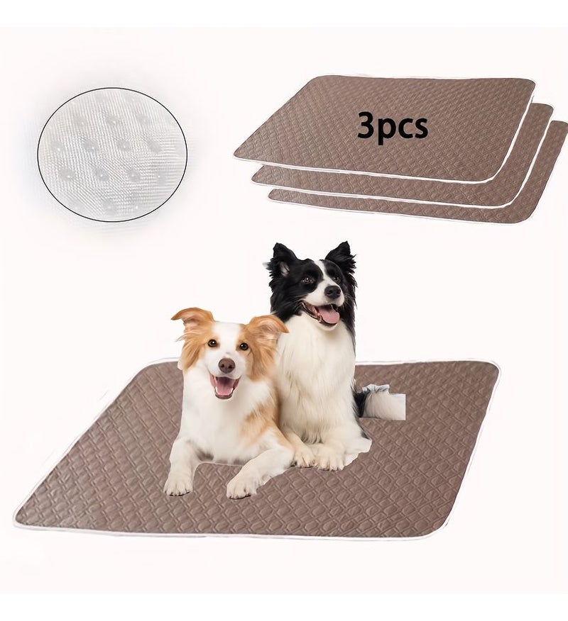 3 Pcs Reusable Washable Large Dog Pee Pads Gray 50cm X 70cm Non Slip Puppy Training Pads With Odor Control Leakproof Indoor Outdoor Pet Potty For Housebreaking Crate Liner Potty Training Aid Easy Clean - Image 1