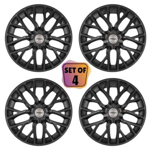 PRIGAN Matte Black 12 Inch Wheel Cover (Available in 12,13,14,15,16 Inch) Wheel Cap Universal Model (Set of 4 Pcs) (Phantom Matte Black) - Image 2