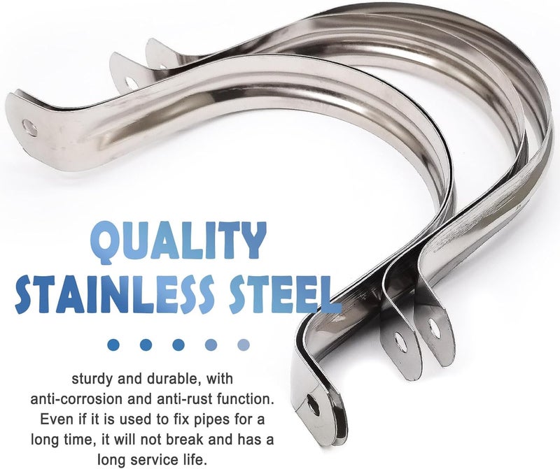 NGe 4inch Rigid Pipe Strap Clamp-Two Hole Strap-U Bracket Tube Clip-Stainless Steel Heavy Duty Pipe Fasten Holder-Secures Conduit，4Pcs（115mm) - Image 4