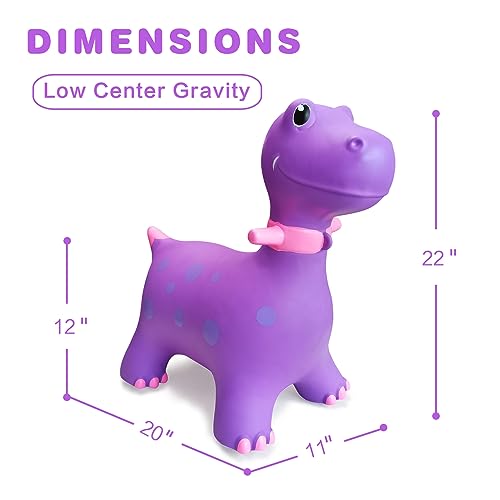 Hot Max HotMax Bouncy Horse, Dinosaur Hopper Toys for Kids, Inflatable Ride on Bouncy Animals Toys for Toddlers, Jumping Horse for Baby Birthday Gift for Boy or Girl 18 Months 2-4 Year Old (Purple) - Image 2