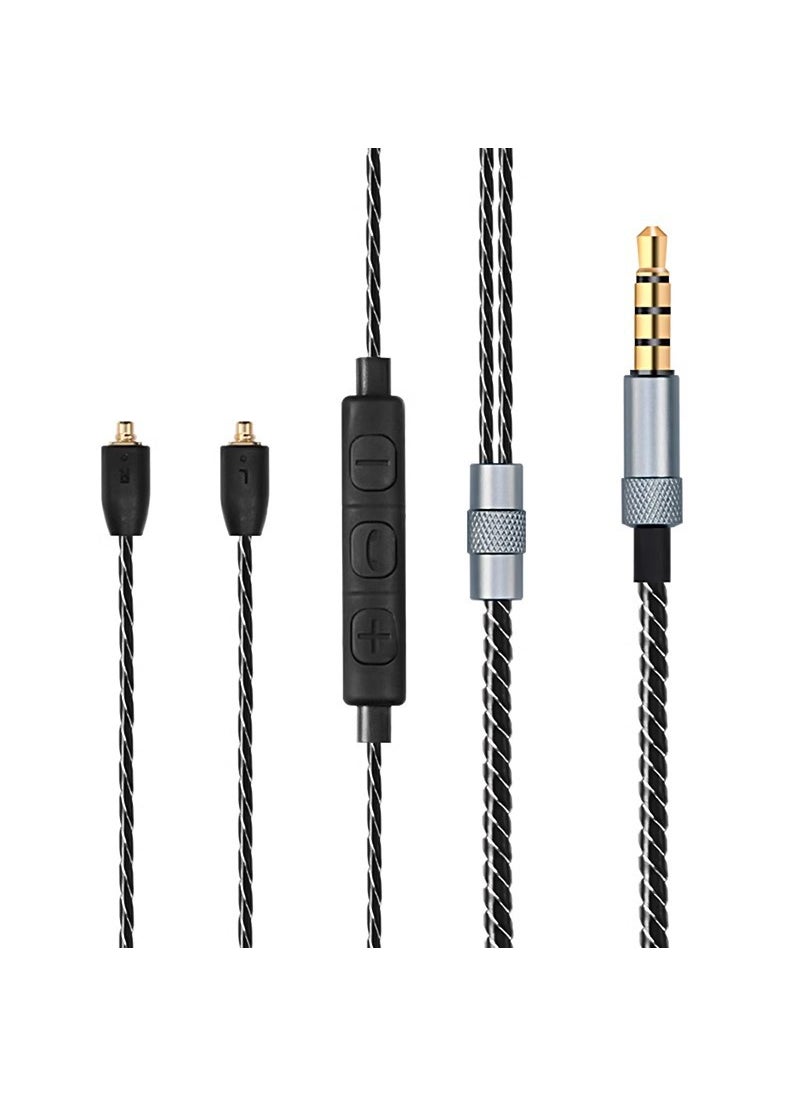 Generic - Hi-Fi MMCX Cable for Shure SE215 SE425 SE535 SE846 UE900 Black Band Wheat Edition - Image 1