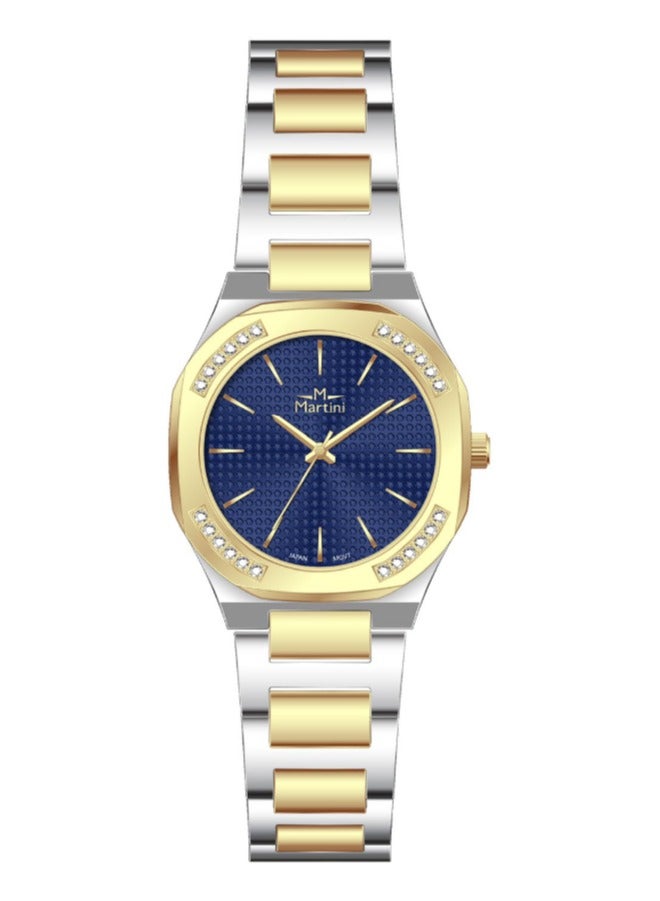 MARTINI Elegant Martini Women's Watch Stylish Navy Blue Dial Stainless Steel Band Water Resistant Perfect for Casual and Formal Wear - Image 1