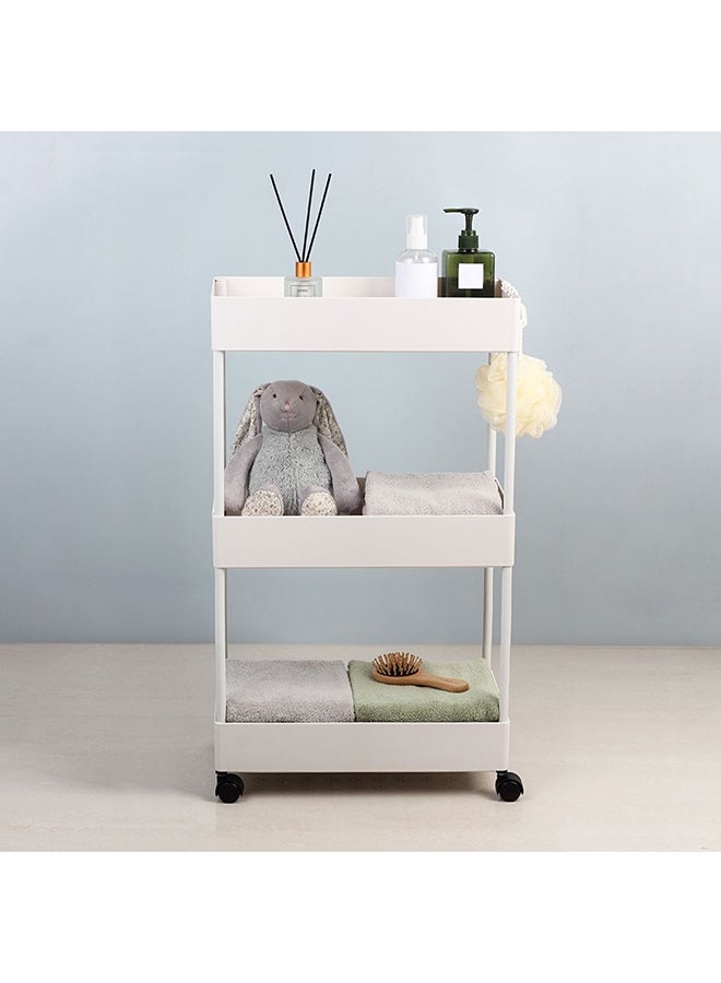 DANUBE HOME Macaw Metal Storage Cart With 3 Storeys – Durable Multi-Tier Metal Organizer Trolley with Wheels for Home, Office, Kitchen Storage, Portable Space-Saving Rolling Cart  L40XW2XH63.5  - Image 1