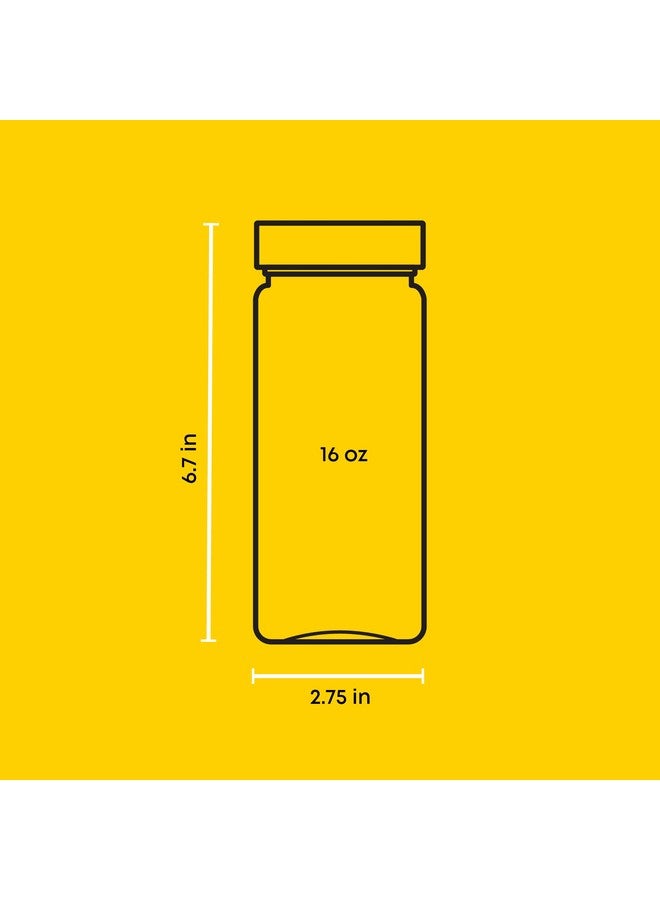 JoyJolt JoyJolt Glass Juice Bottles, 16 oz Glass Bottles with Caps. Set of 8 Juice Containers with Lids for Fridge, and Labels for Juice Jars. Glasses for Juice, Cold Brew Bottles, Smoothie Jars - Image 1