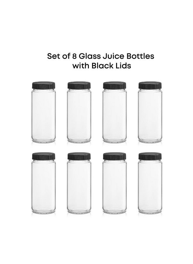 JoyJolt JoyJolt Glass Juice Bottles, 16 oz Glass Bottles with Caps. Set of 8 Juice Containers with Lids for Fridge, and Labels for Juice Jars. Glasses for Juice, Cold Brew Bottles, Smoothie Jars - Image 3
