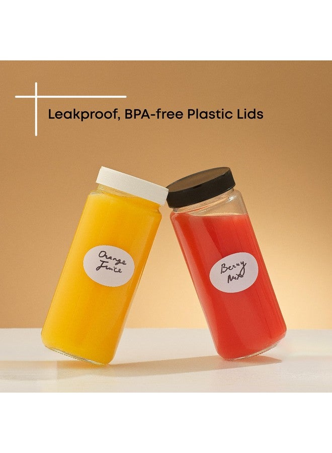 JoyJolt JoyJolt Glass Juice Bottles, 16 oz Glass Bottles with Caps. Set of 8 Juice Containers with Lids for Fridge, and Labels for Juice Jars. Glasses for Juice, Cold Brew Bottles, Smoothie Jars - Image 2