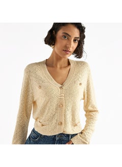 FAV Textured V-neck Button Through Cardigan  - Image 2