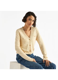 FAV Textured V-neck Button Through Cardigan  - Image 1