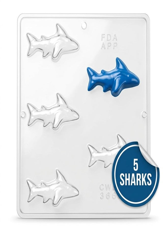 Candy Molds N More Shark Chocolate Candy Mold 1369 5 Cavity Mold 3 1/4" x 1 3/4" Cavity Size - Image 5