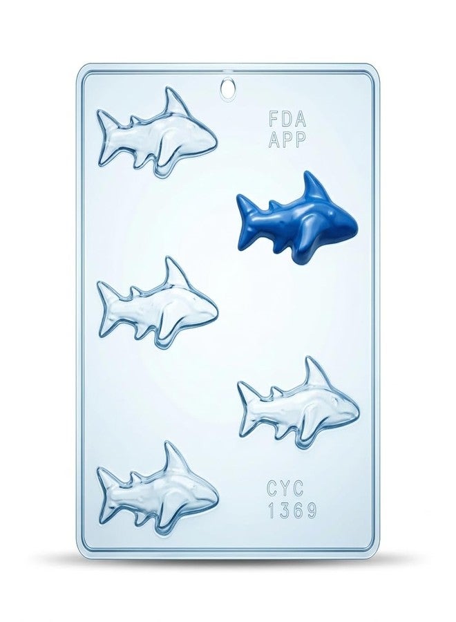Candy Molds N More Shark Chocolate Candy Mold 1369 5 Cavity Mold 3 1/4" x 1 3/4" Cavity Size - Image 2
