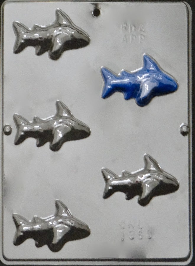 Candy Molds N More Shark Chocolate Candy Mold 1369 5 Cavity Mold 3 1/4" x 1 3/4" Cavity Size - Image 3