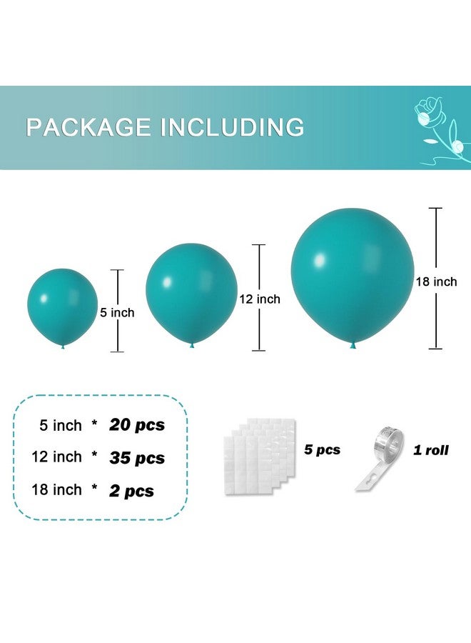 Janinus Turquoise Blue Balloons of Stuffed Black Balloons Inside - Double Stuffed Peacock Blue Balloon Garland Arch Kits with Different Sizes 5 Inch 12 Inch 18 Inch Blue and Black Balloons for Party Decor - Image 4