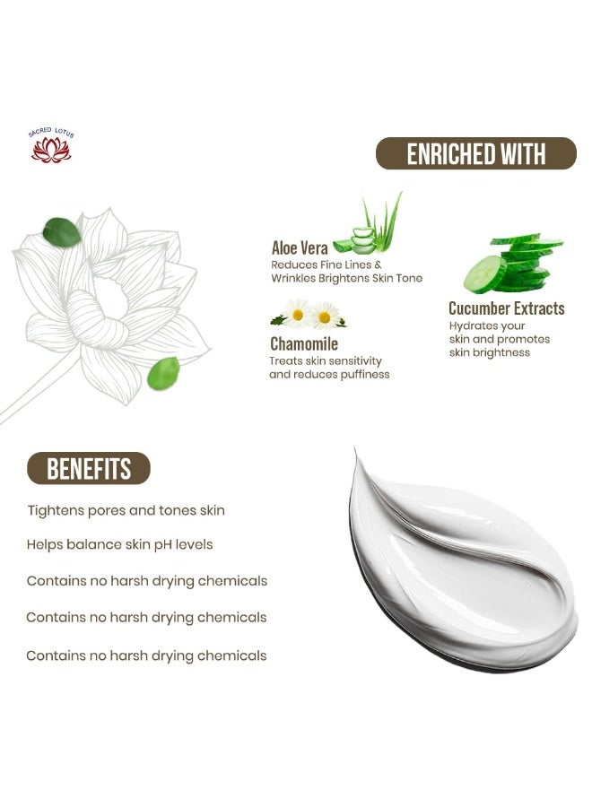 MITCHELL USA AGELESS- Facial Toner | Removes Dirt & Makeup | Balance skin pH | Lotus Seed Extract, Chamomile, Aloe Vera & Cucumber Extract | For Women and Men | For All Skin Type | 100ml  - Image 2