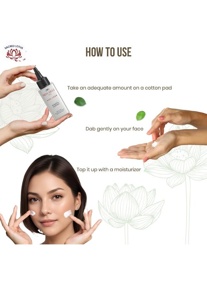 MITCHELL USA AGELESS- Facial Toner | Removes Dirt & Makeup | Balance skin pH | Lotus Seed Extract, Chamomile, Aloe Vera & Cucumber Extract | For Women and Men | For All Skin Type | 100ml  - Image 3